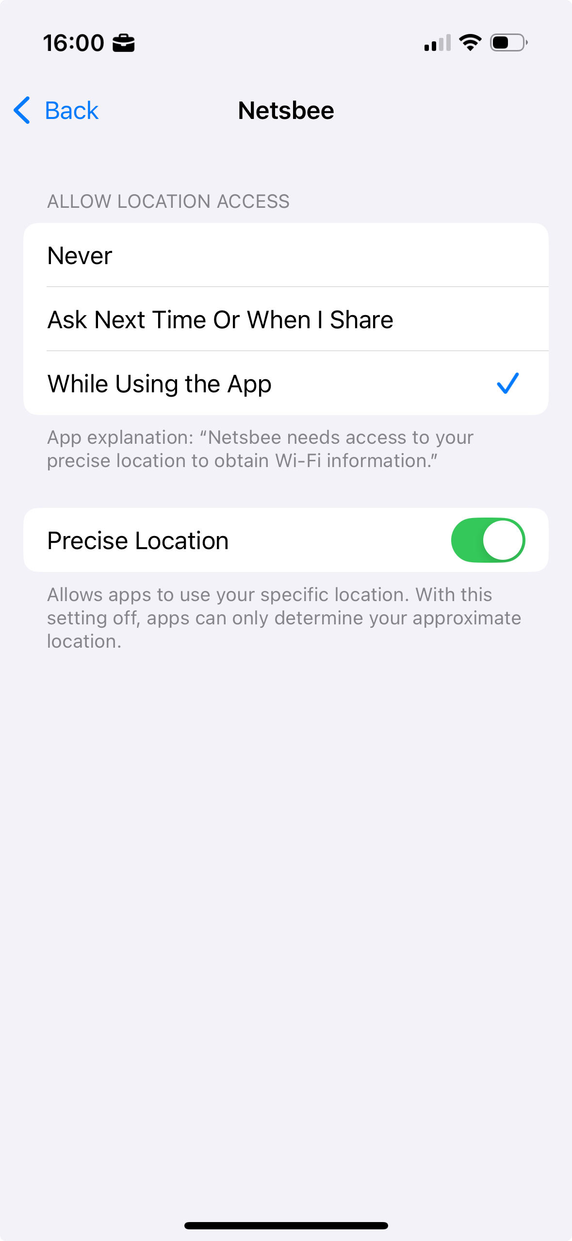 Why does Netsbee need to know my location?